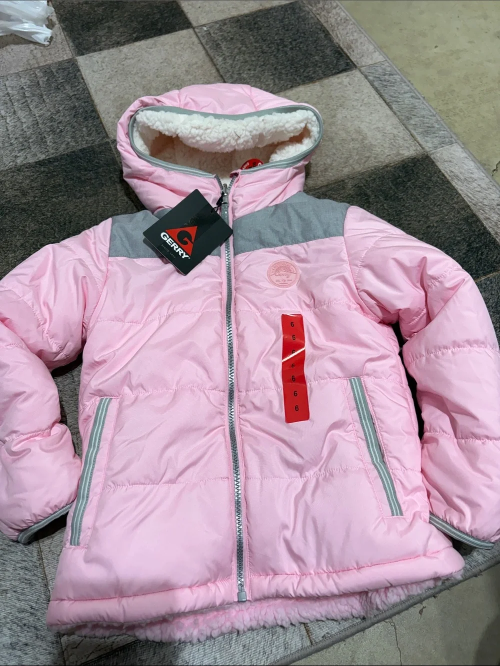 New GERRY pink reversible, winter jacket, girls
